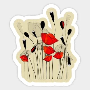 Abstract Flowers Sticker